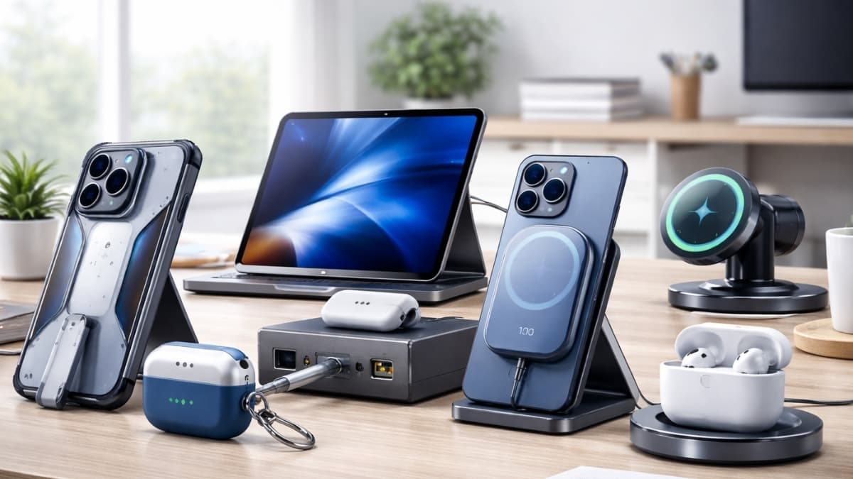 Discover ESR TECH new arrivals featuring MagSafe chargers, cases, wallets, and power banks on desk
