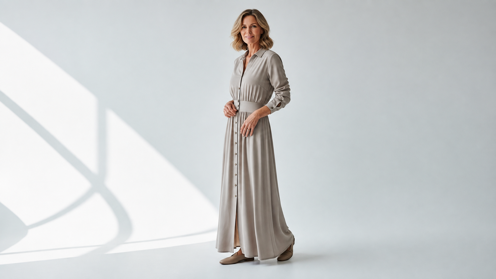 Style the Ulla Popken Button Front Maxi Dress