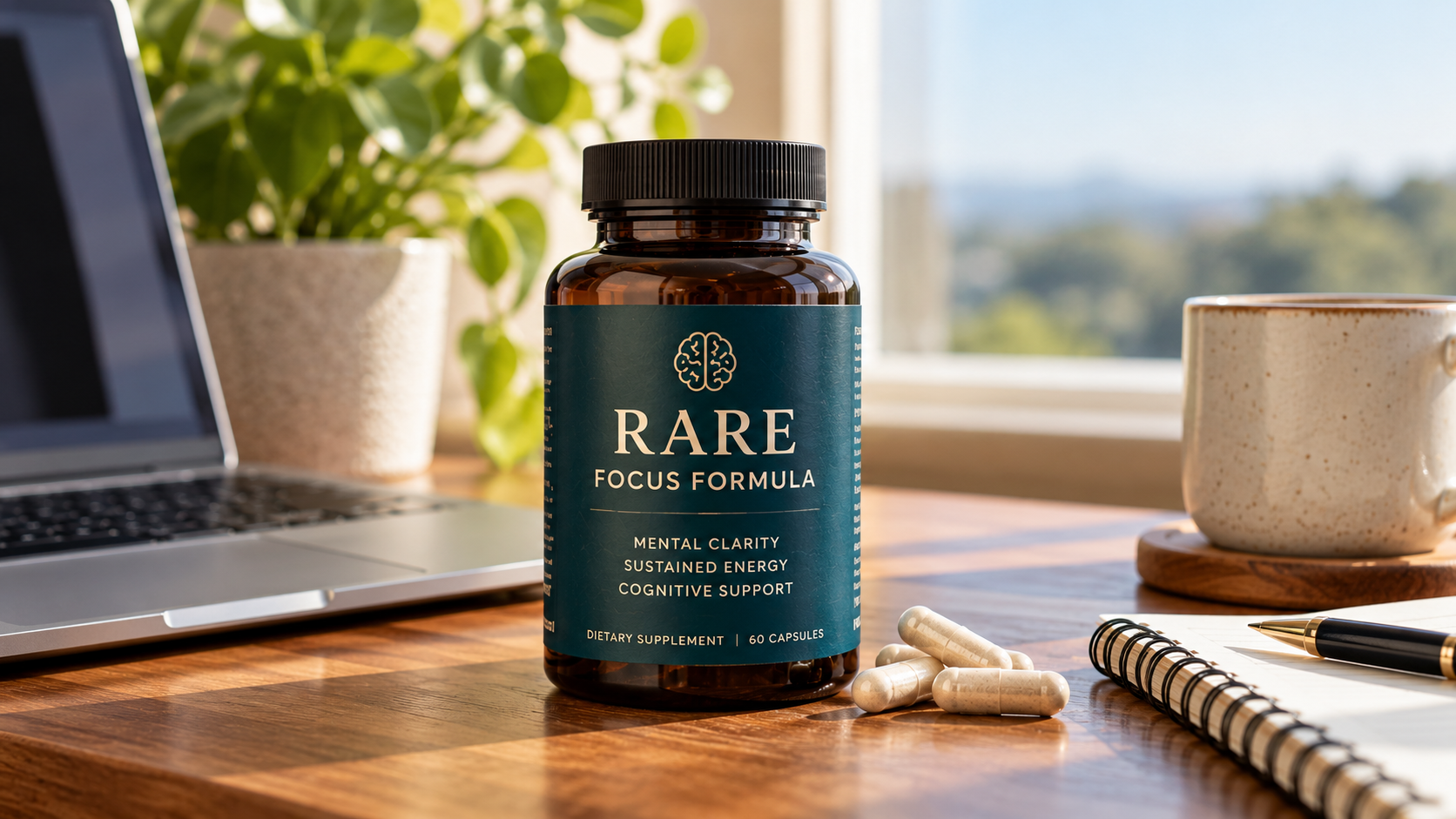 Rare Focus Formula supplement designed to support focus, concentration, mental clarity, and everyday cognitive performance.