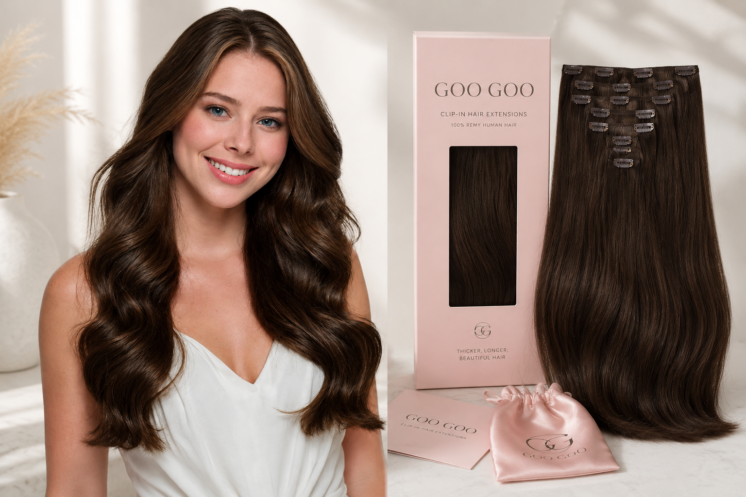 GOO GOO Clip-in Remy Hair Extensions guide for natural-looking length and volume