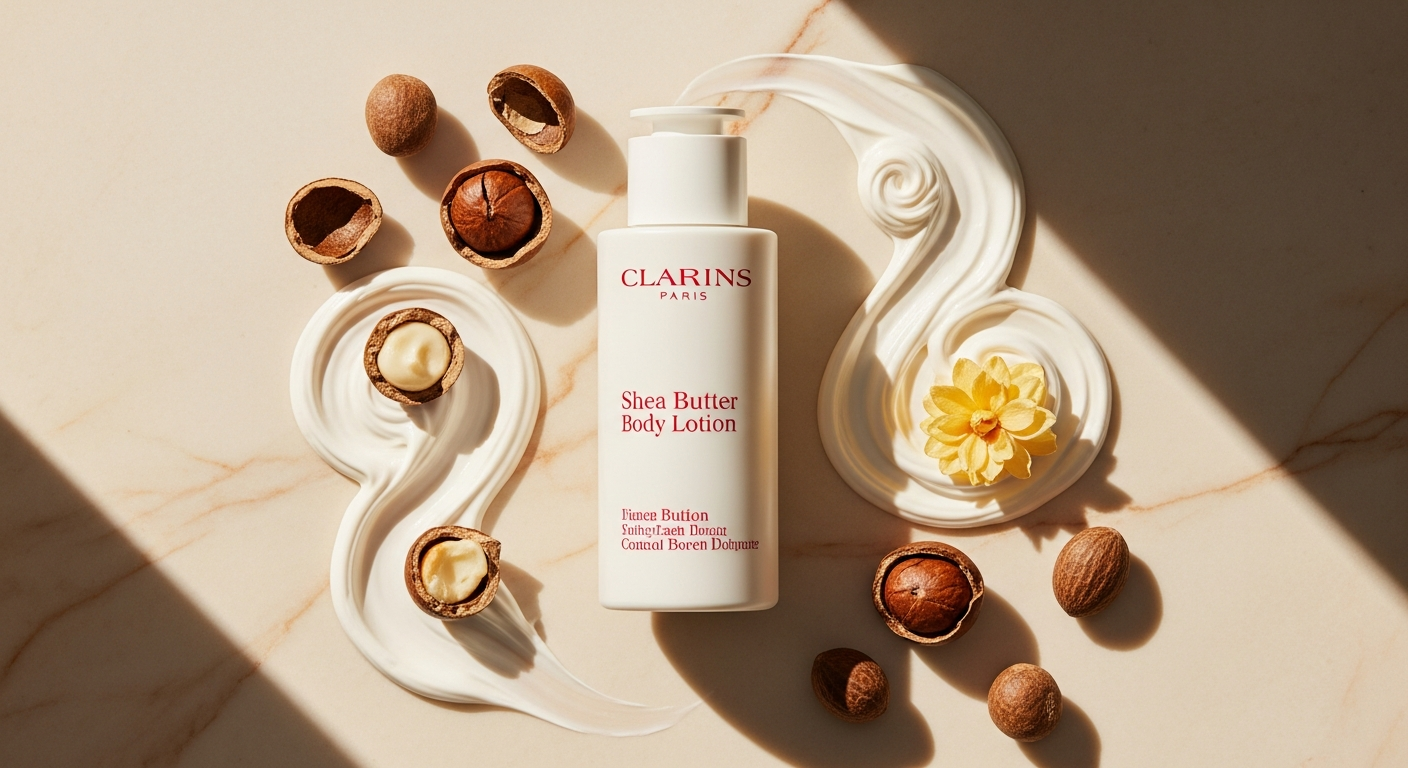 Clarins Moisture-Rich Body Lotion with Shea Butter 400ml bottle displayed on white background