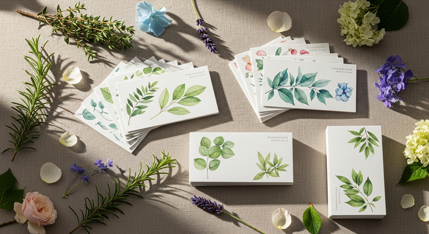 Garden Fresh Personal Checks with botanical flowers and butterfly designs displayed