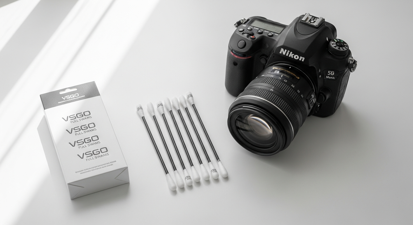 VSGO Full-Frame Camera Sensor Cleaning Swabs with microfiber cloth and ergonomic shaft design