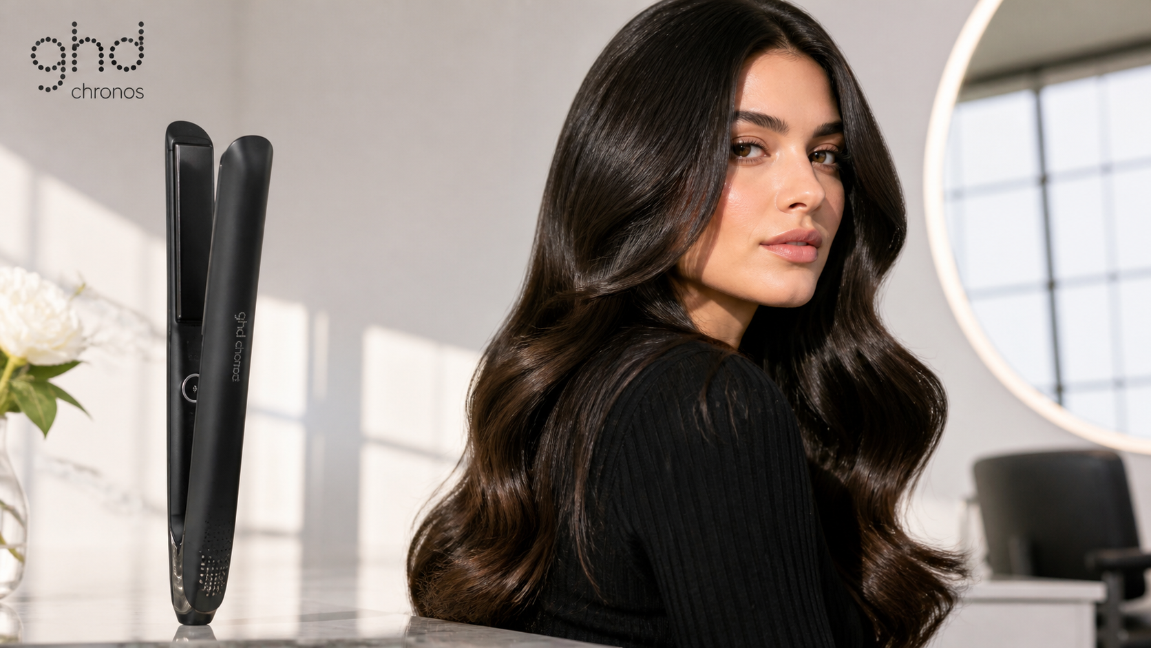 ghd Chronos Hair Straightener styling thick textured hair smoothly